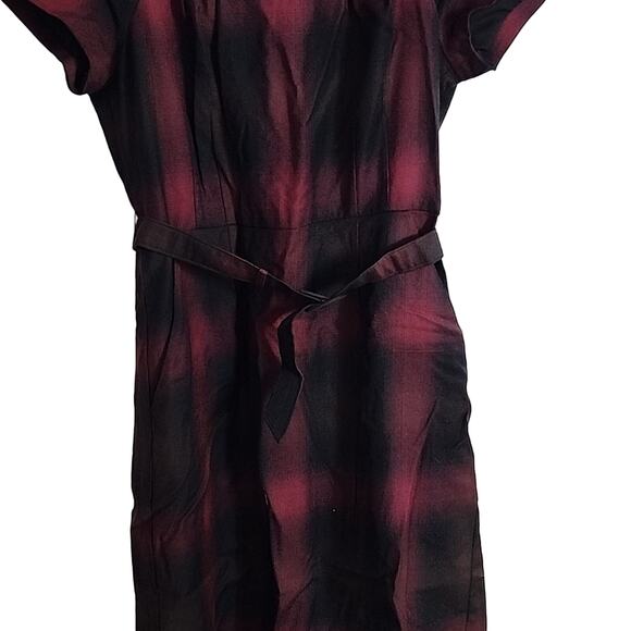 Banana Republic Checkered Wool Dress with Belt, Size 6 - Picture 3 of 8